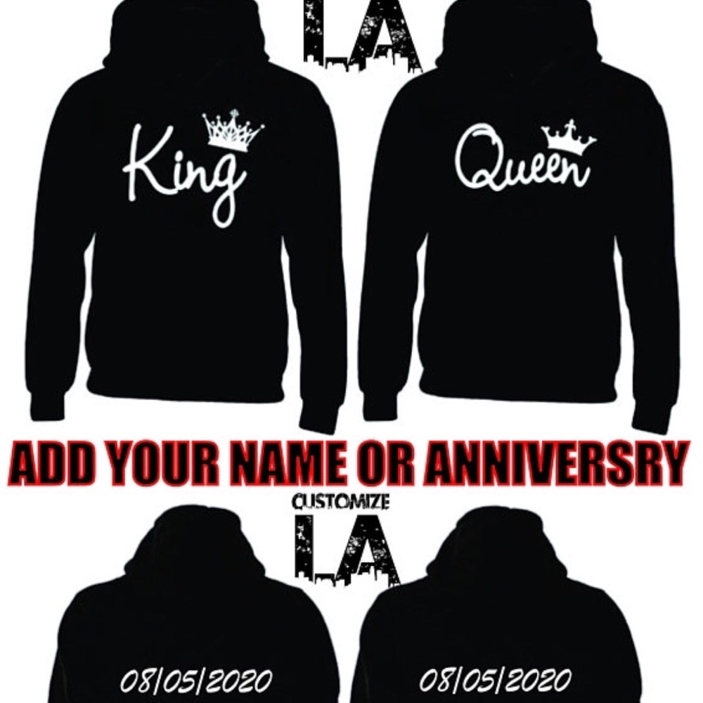 Matching king and queen hoodies